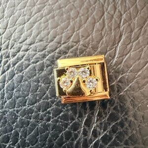 Gold Paw Print Italian Charm Link – 9mm Crystal Dog Lover Charm